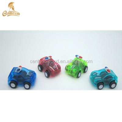 China Transparent Pastic Color Plastic Pull Back Cartoon Police Car Toys For Children for sale