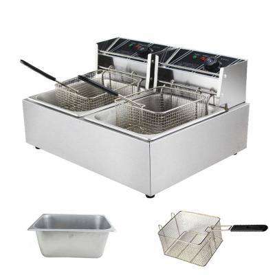 China Hotels Industrial Commercial CE Proven 12L Double Tank Electric Deep Fryer for sale