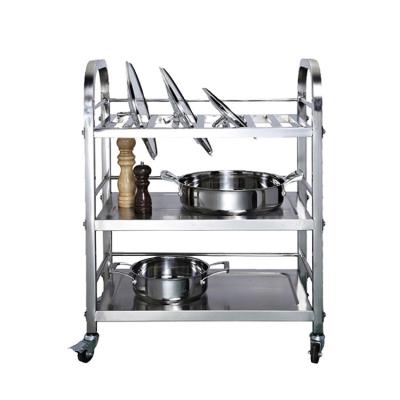 China Square Kitchen Tube Stainless Steel Restaurant Serving Cart for sale