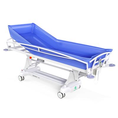 China Noah Manufacture Stainless Steel Electric Trolley Patient Bed Stretcher Bath Bed Hospital Medical Shower Trolley for Patient for sale