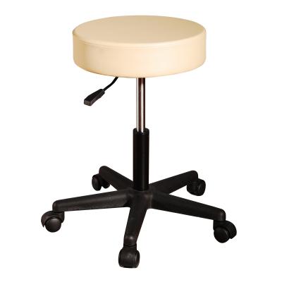 China Factory Made Shiny Modern PU Leather Adjustable Height Swivel Salon Stool Rotating Beauty Stool Round Stool With Wheels for sale