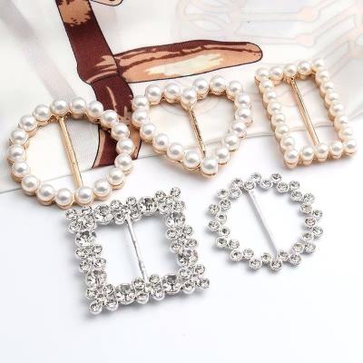 China Fashionable ZSY High Quality Round Rhinestone Fancy Belt Buckles Wedding Invitation Scarf Buckle Sliders Accessories for sale