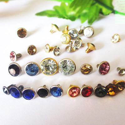 China Other ZSY Custom Color Crystal Brass Stud Rhinestone Rivet For Leather Jacket Jeans Hat Belt Gold Crystal Rhinestone Rivets for sale