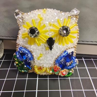 China Handmade ZSY Handmade Rhinestone Beading Patches 3d Iron On Butterfly Sequin Embroidery Designs patch for sale