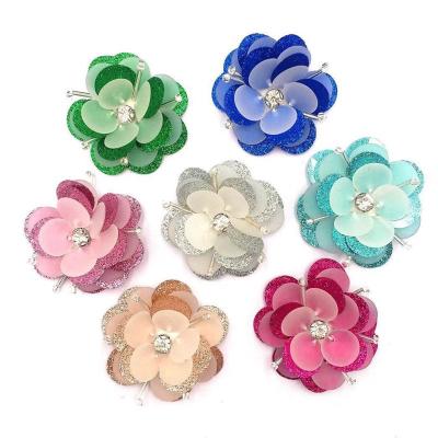 China Sustainable ZSY 5 cm sew on patches rose sequin embroidery design Fashion handmade sequin patches sequin flower applique for clothing for sale