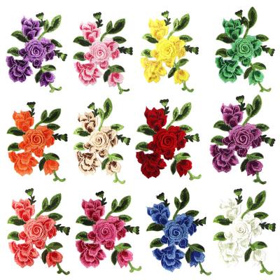 China Handmade ZSY  3D Embroidered Technics handmade DIY Multi layer Embroidery Flower patch for clothes for sale