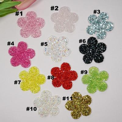 China Handmade ZSY Wholesale Bling Bling Crystal Mesh Design Adhesive Colorful Rhinestone Patch With Glass For Shoes for sale