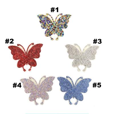 China Handmade ZSY self adhesive sticker patch accessory custom wholesale rhinestone star heart bee butterfly appliques patches for clothing for sale