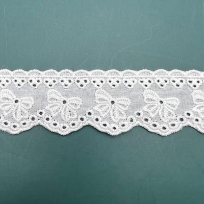 China Sustainable ZSY Width 3.6cm Cotton Lace Tim Custom Cotton Embroidery Fabric Lace Trim for sale