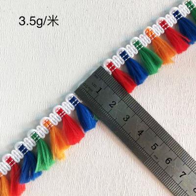 China Garment ZSY New product 2 CM Width fringe tassel trim with Four colors for garment curtain fringe accessories for sale