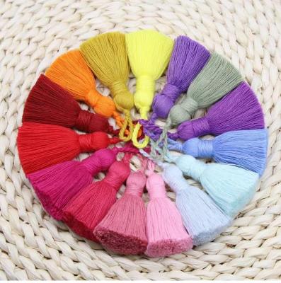 China Garment ZSY New thick fat decorative curtain pillow cotton tassel 35 colors thread flash hanging cotton tassel for sale