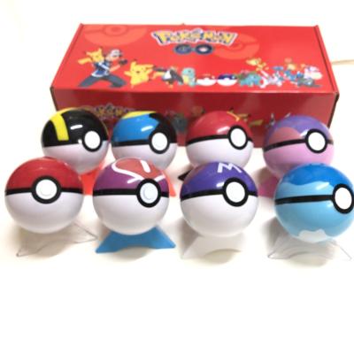 China 8pcs/set Plastic Plastic PokeBall With Stand Packed In Gift Box For Kids Gift for sale