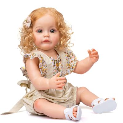 China 3D MODEL 3D MODEL NPK 55CM Full Body Silicone Toddler Girl Princess Reborn Waterproof Toy Doll For Girls for sale