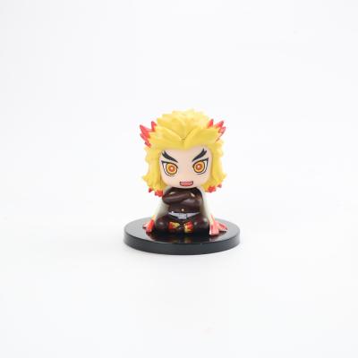 China Cartoon Toy 6.5cm Mini Demon Slayer Sitting Action Figure Kawaii Tanjirou Nezuko Zenitsu Toy for sale