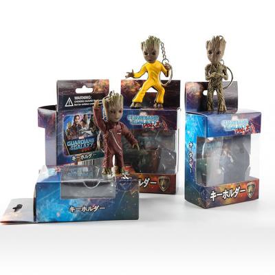 China Collectible Toys Baby Groot Action Toy Key Chain Home Toy Numbers For Kid Cartoon Tree Man Key Chain for sale