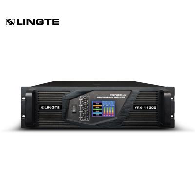 China LINGTE 4 Stage Power Amplifier Stage Club Bar Home KTV Channel Power Amplifier Class H 1100W 3U LCD DSP Professional Power Amplifier for sale