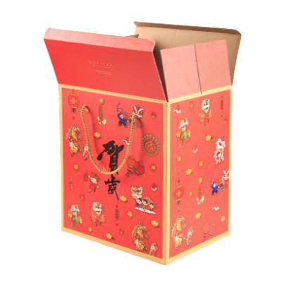 China Recyclable Wholesale Paper Packaging Printing Custom Luxury Red Packaging Box Paper Gift Cardboard for sale