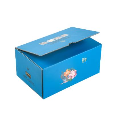 China Custom Logo Wholesale Luxury Blue Paperbox Folding Recyclable Gift Box Packaging Paper Boxes for sale