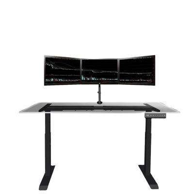 China (Size) Adjustable Ergonomic Electric Waist Sit Stand Desk Dual Motor Computer Adjustable for sale