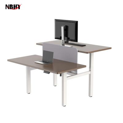 China Adjustable Standing Workstation Sit Stand Up Office Four Leg Adjustable Ergonomic Electric Height (Height) Desk Table for sale