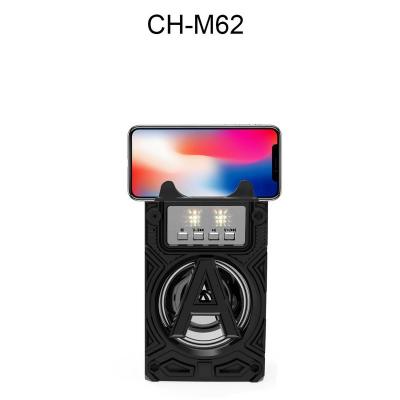 China With flashing effect wooden box Bluetooth speaker CH-M62 portable outdoor bluetooth speakers frequency response rang for sale