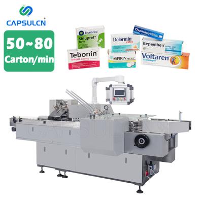 China HTZ-85 Small Automatic Food Factory Price Blister Cardboard Machine Automatic Cartoning Packing Machine for sale