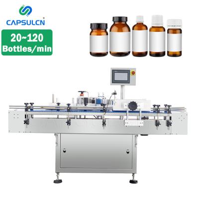 China Small Scale Medical Semi Automatic Juice Plastic Glass Bottle All Round Bottle Labeling Machine for sale