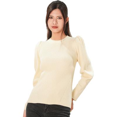 China Anti-wrinkle Women Knit Sweater Women's Lightweight Solid Color Long Sleeve Sweater Crewneck Sweater for sale