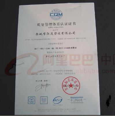 ISO9001 - Yuyao Liantong Plastic Mould Co., Ltd.