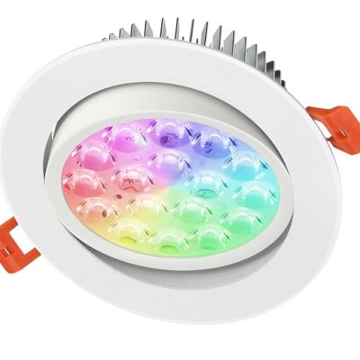 China Modern Round FUT062 Smart Remote Control Downlight 9W RGB LE CCT AC100-240V LED Remote Control Spotlight for sale