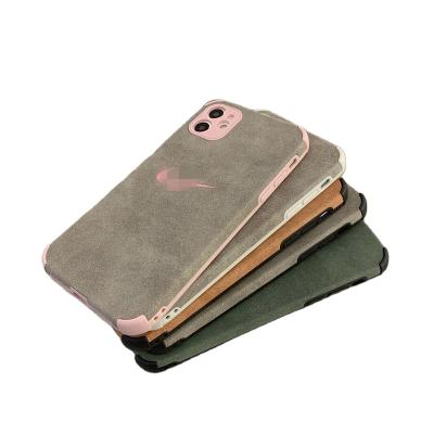 China Cheap High Quality Shockproof Back Cover Phone Case For iPhone 13 pro 12 11 XSmax Ni KE TPU Soft Suede Phone Case for sale