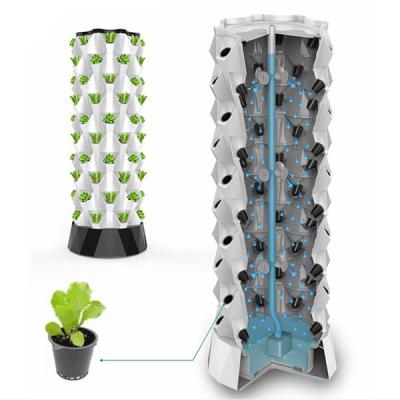 China Easily Assembled 6 Tower Hydroponic Garden Pineapple Wall 48 Polling System Hydroponic Growing System Vertical for sale