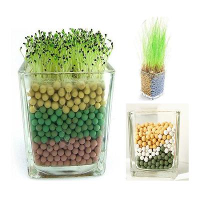 China Viable Colored Ceramic Light Plant Growth Media Spherical Expanded Clay Particles Pebbles For Planting for sale