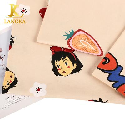 China Langka Anti-static High Quality Soft Breathable Custom Plain 100% Cotton Baby Fabric Print For Kids Babies Knitwear Sleepwear for sale