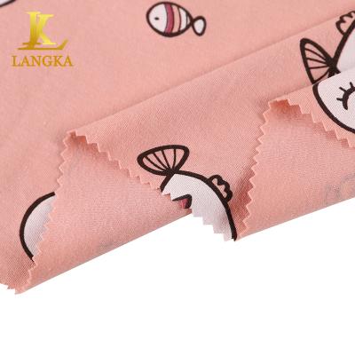 China Langka Anti Static Eco - Friendly Custom Printed Cotton Organic Bamboo Anti Bacterial Jersey Fabric Digital Rolls for sale