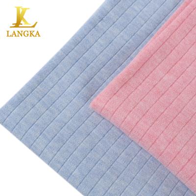 China Langka Antistatic Customized 100% Cotton Reactive Dye Striped Knitted For Dress Fabric for sale