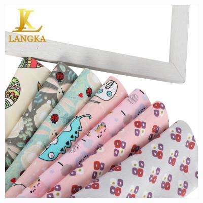 China Cartoon Anti-Static Pattern Langka Pure Cotton Interlocking Knitted Fabric Digital Printed Children for sale