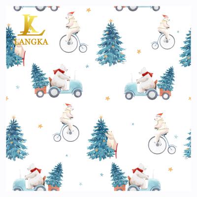 China Langka cotton/tc/cvc shirting linen stock stretch polyester fabric Shrink-resistant printed polyester knitted spandex fabric rib digital print for sale