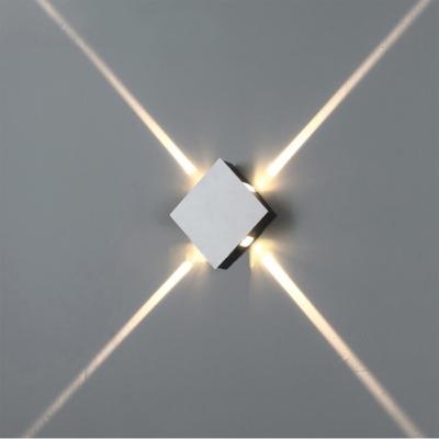 China Modern Indoor Up / Down Lighting Cube 4 Direction Light In LED COB Wall Sconce for sale