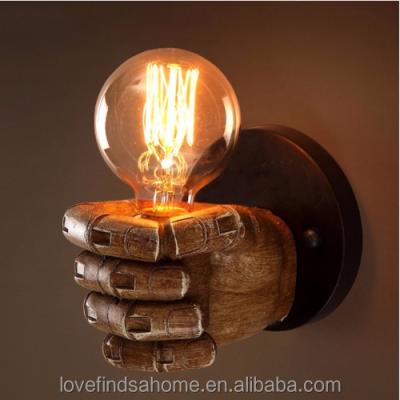 China Left Hand Retro Vintage Wall Fist Resin Wall Lights Aisle/Balcony Decorative Light Lamp Light for sale