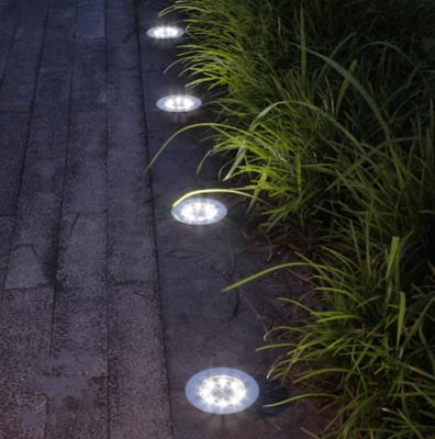 China Solar Drop Shipping Solar Garden Lights 8 Pack 8 LED Outdoor In-ground Solar Lights Landscape Lights for Pathway Yard Garden Walkway for sale