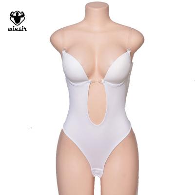 China Antibacterial seamless black dip thong shapewear low back u-shape dipping thong wetsuit for sale