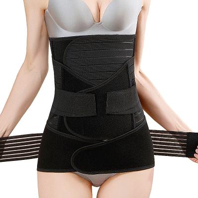 China Wholesale Antibacterial Surgery Black Postpartum Maternity Recovery Pregnancy Binder 3in1 Abdominal Belly Support Belt for sale