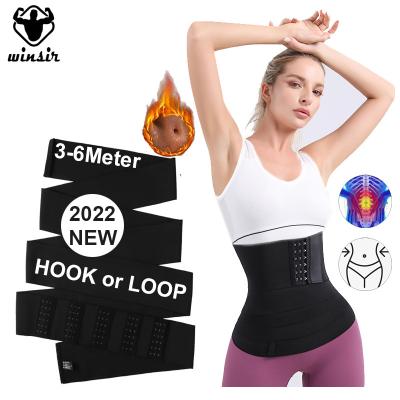 China 2022 Antibacterial Grab Me Up Bandage Wrap One Waist Fitted All Elastic Band Belt Slim Body Belly Waist Trainer With Hooks For Woman for sale