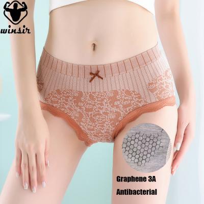 China 3A Graphene Underpant Antibacterial Antibacterial Sports Underwear Soft Lace Up Briefs Women Basics Booty Lifter Cotton Stretch Bikini Panties for sale