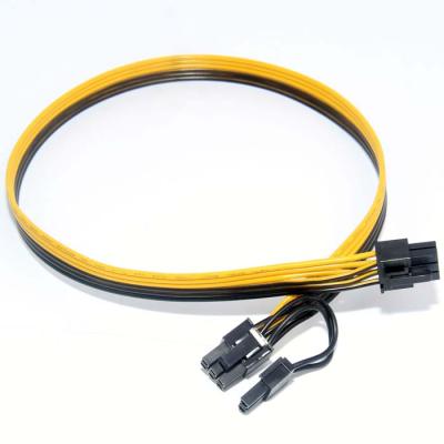 China 6pin 6+2 male to male PCIe 6pin male to PCIe 6+2 pin male 18awg pcie power cable for server power machine for sale