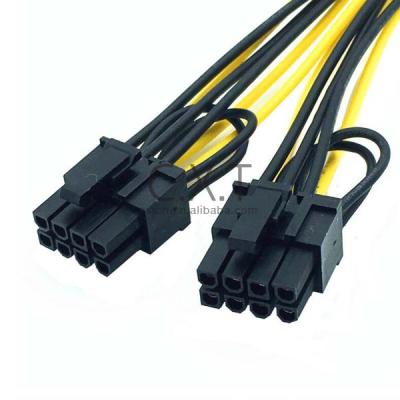 China 6+2pin female cable 6pin connector to dual 6+2pin male adapter for computer graphics card pcie power cable for sale