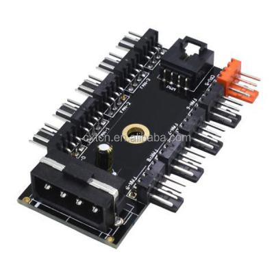 China Newest Black PC 1 To 10 4 Pin Molex Cooler Cooling Fan Hub Splitter Cable PWM 12V 4 Pin Power Supply Adapter For PC for sale