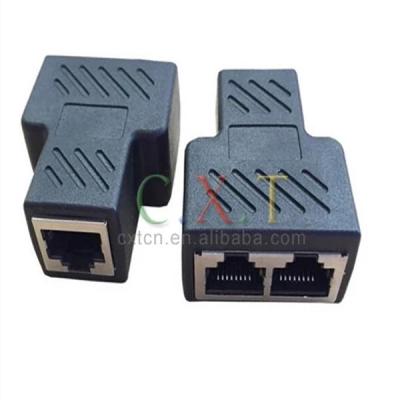 China 8p8c Mobile Phone Mold PCB Connection Ethernet Cable Splitter Gold Plating RJ45 1 to 2 Adapter Plug Splitter RJ45 Adapter Splitter for sale