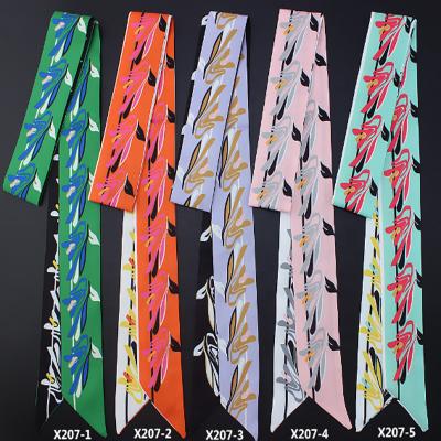 China Lady Women Fashion Striped Flowers Small Twill Bag Handbag Silk Ribbon Scarf Women Tie Headband Neck Hair Accessories, 603216 for sale